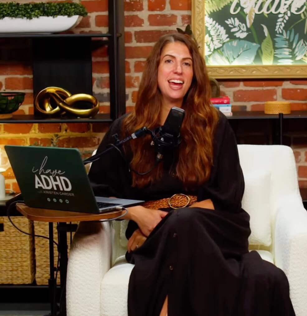 Kristen in the studio